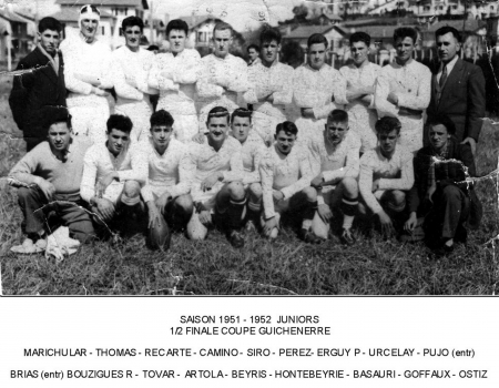 saison 1951-1952: les juniors