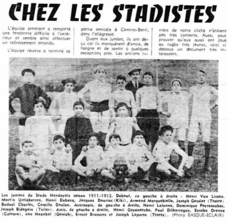 saison 1911-1912: les juniors